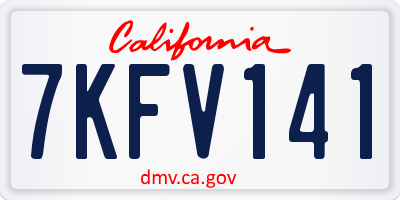 CA license plate 7KFV141