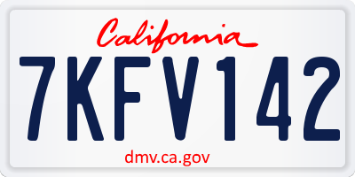 CA license plate 7KFV142