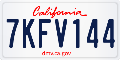 CA license plate 7KFV144