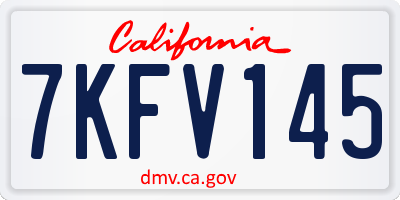 CA license plate 7KFV145