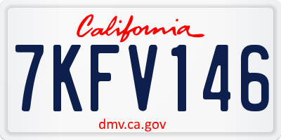 CA license plate 7KFV146