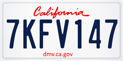 CA license plate 7KFV147