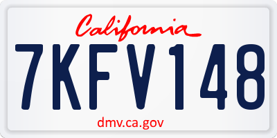 CA license plate 7KFV148