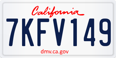 CA license plate 7KFV149