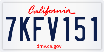 CA license plate 7KFV151