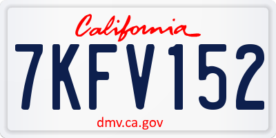 CA license plate 7KFV152