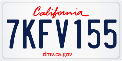 CA license plate 7KFV155