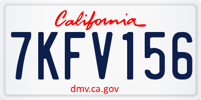 CA license plate 7KFV156