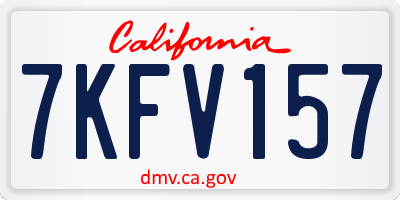 CA license plate 7KFV157