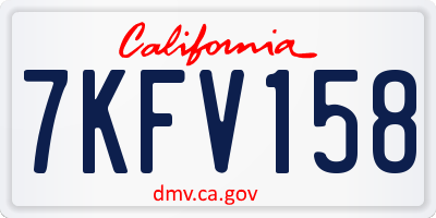 CA license plate 7KFV158