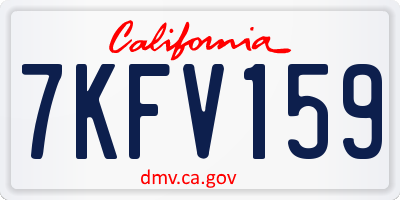 CA license plate 7KFV159