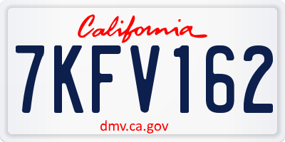 CA license plate 7KFV162