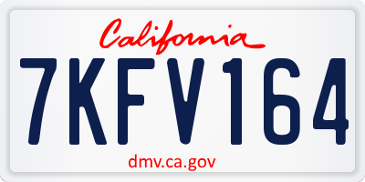 CA license plate 7KFV164