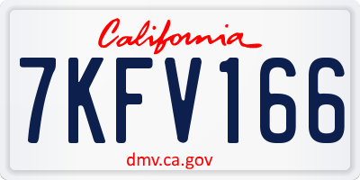 CA license plate 7KFV166
