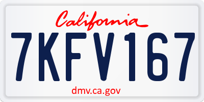 CA license plate 7KFV167