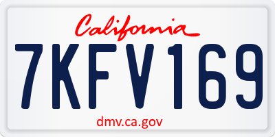 CA license plate 7KFV169