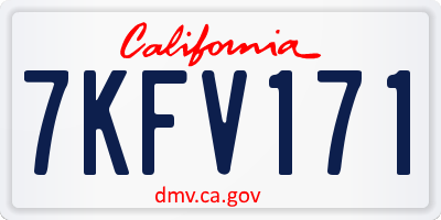 CA license plate 7KFV171