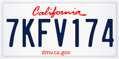 CA license plate 7KFV174