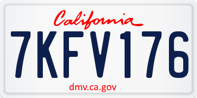 CA license plate 7KFV176