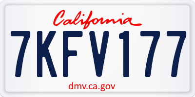 CA license plate 7KFV177