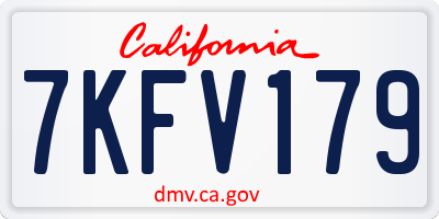 CA license plate 7KFV179