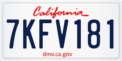 CA license plate 7KFV181