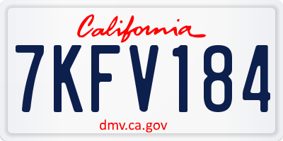 CA license plate 7KFV184