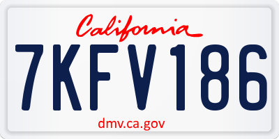 CA license plate 7KFV186