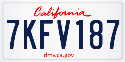 CA license plate 7KFV187
