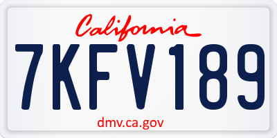 CA license plate 7KFV189