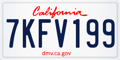 CA license plate 7KFV199