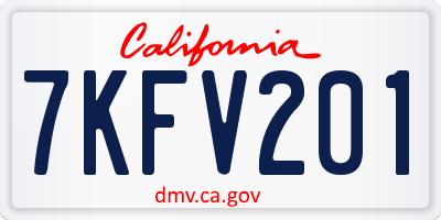 CA license plate 7KFV201