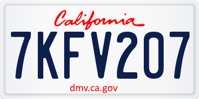 CA license plate 7KFV207