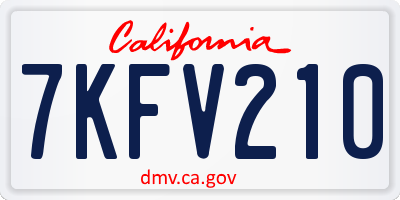 CA license plate 7KFV210