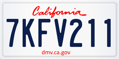 CA license plate 7KFV211