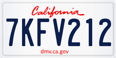 CA license plate 7KFV212