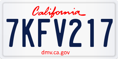 CA license plate 7KFV217