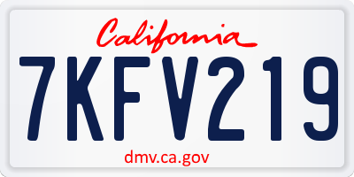CA license plate 7KFV219