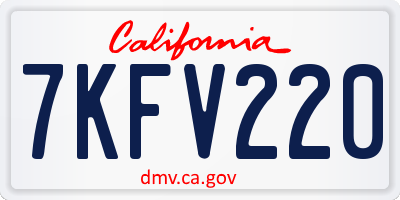 CA license plate 7KFV220
