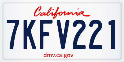 CA license plate 7KFV221