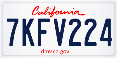CA license plate 7KFV224