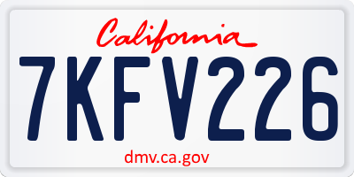 CA license plate 7KFV226