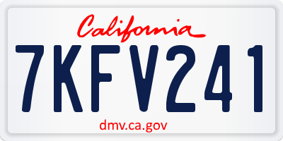 CA license plate 7KFV241