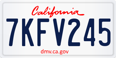 CA license plate 7KFV245