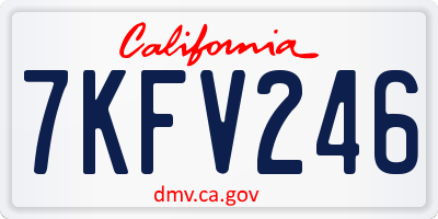 CA license plate 7KFV246