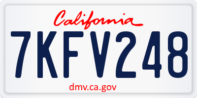 CA license plate 7KFV248