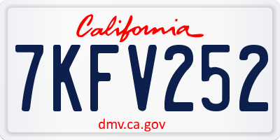 CA license plate 7KFV252