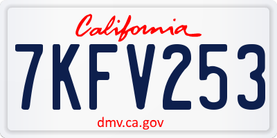 CA license plate 7KFV253