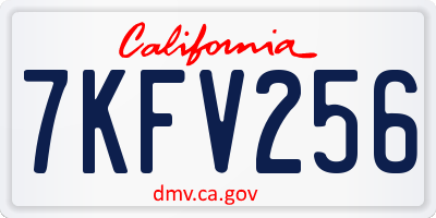CA license plate 7KFV256