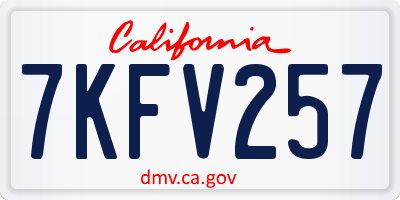 CA license plate 7KFV257
